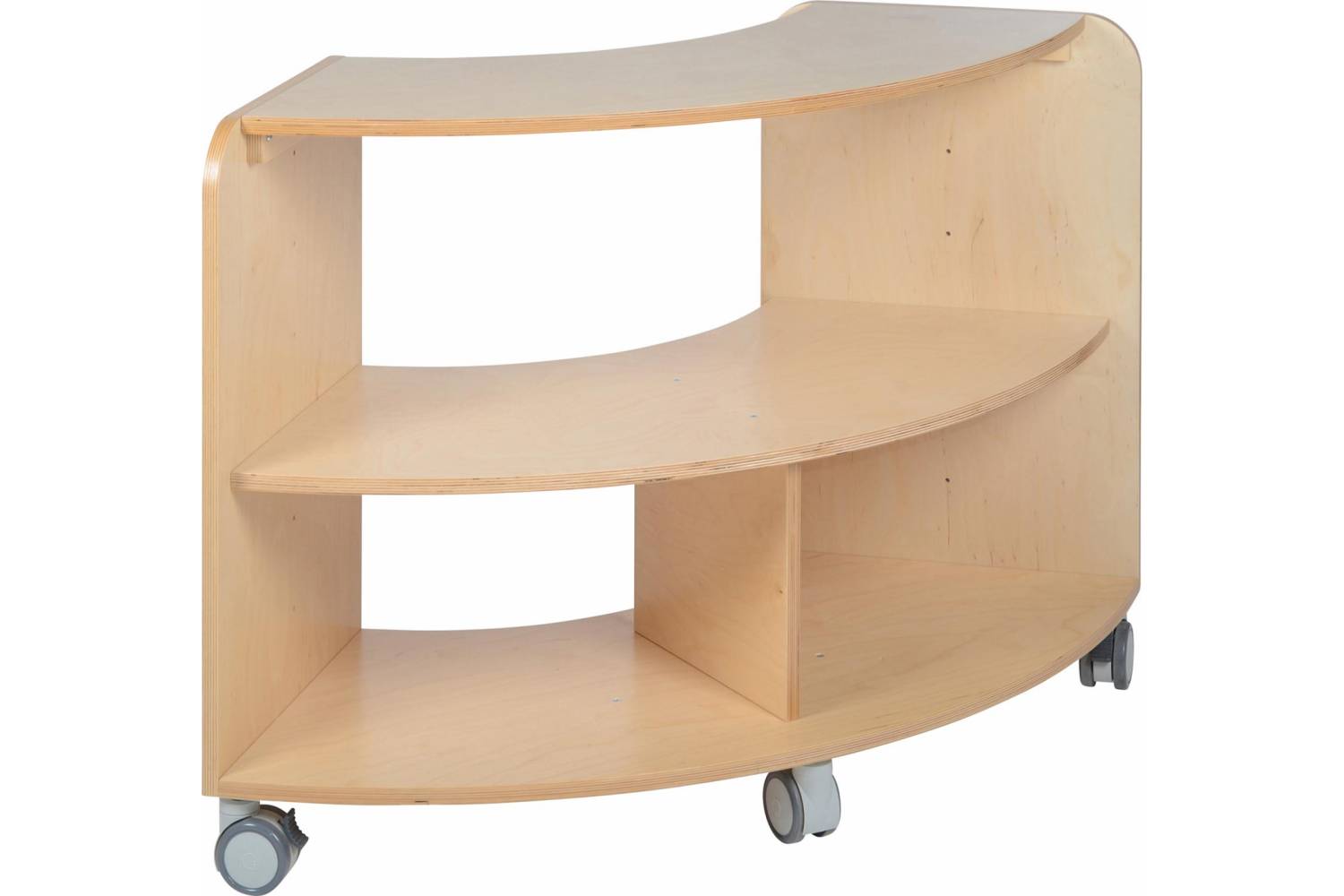 curved storage shelf