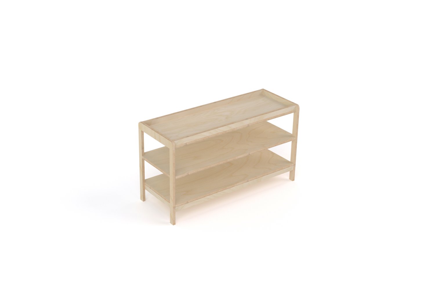 NaturalSpace Two Tier Shelf 3 Bay Birch