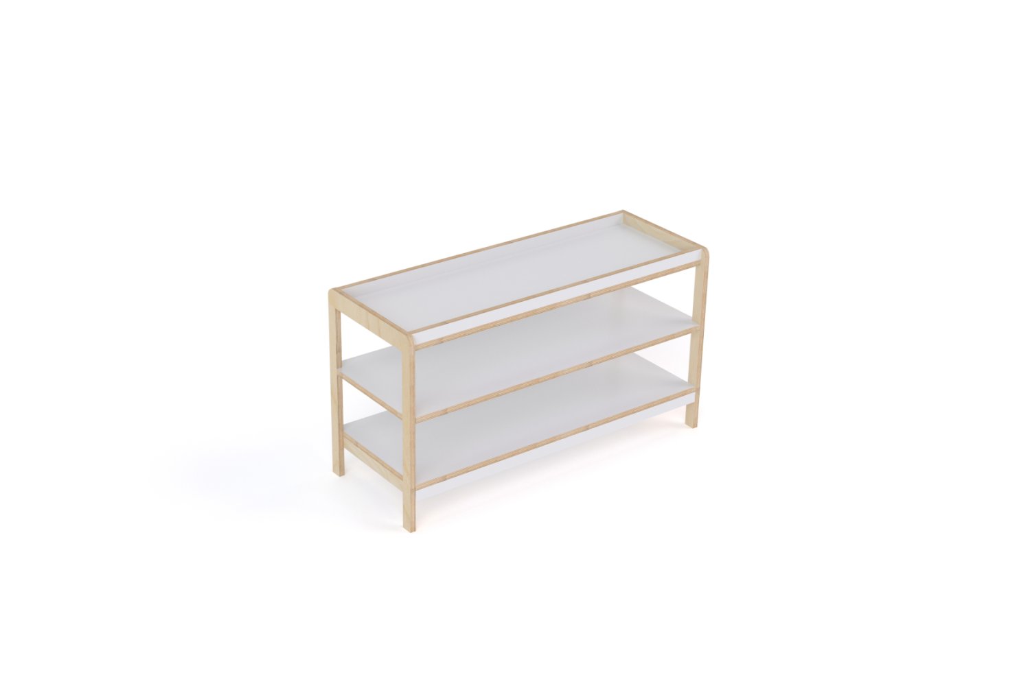 NaturalSpace Two Tier Shelf 3 Bay Birch HPL