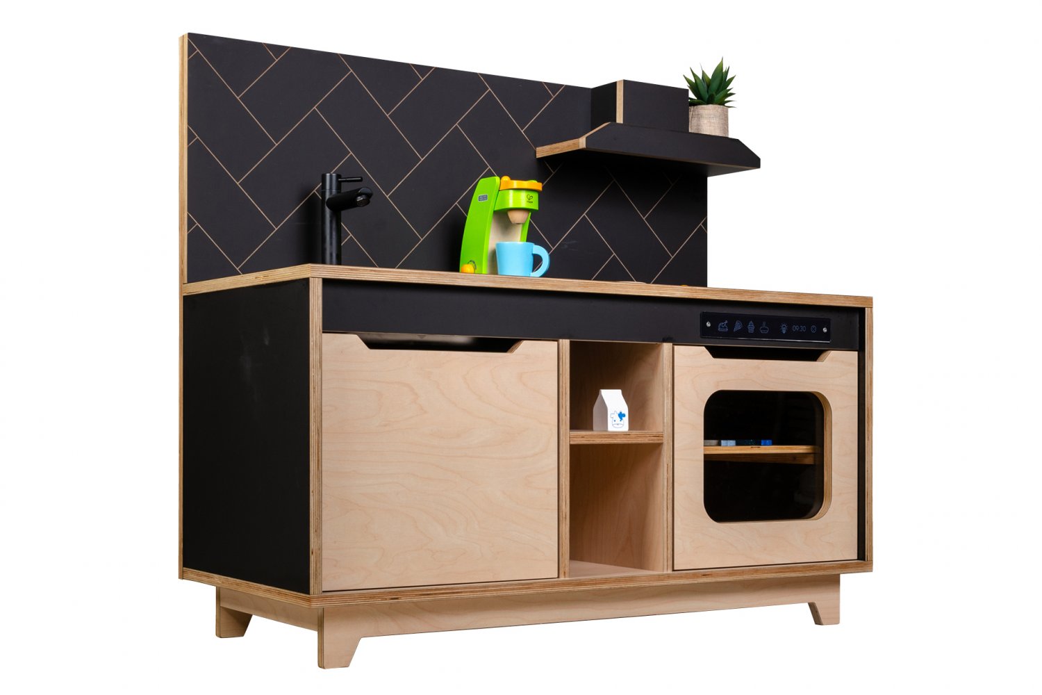 Wooden Plywood Kitchen for early learning BLACK