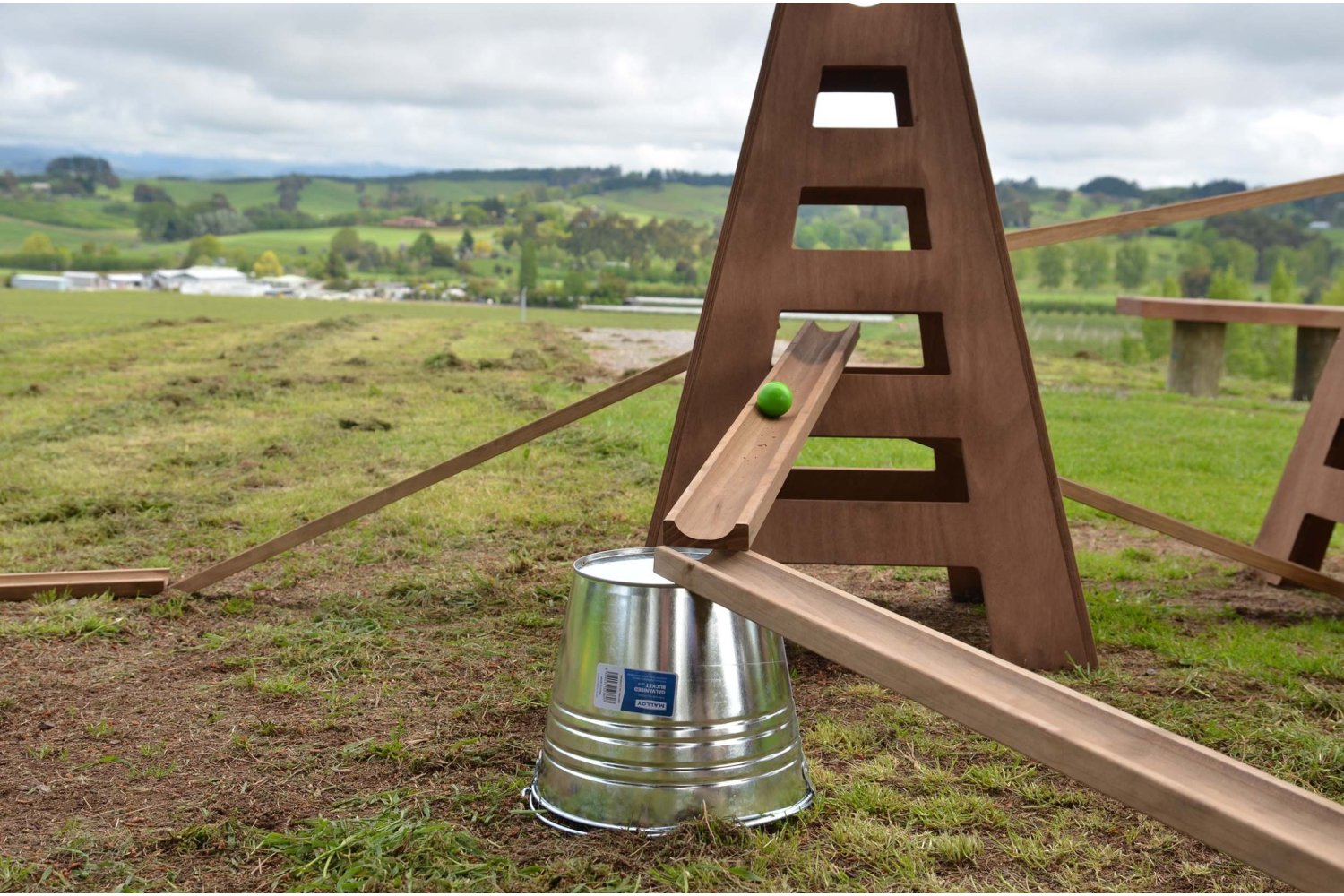 Ball run loose parts primary school outdoors