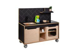 Wooden Plywood Kitchen for early learning BLACK